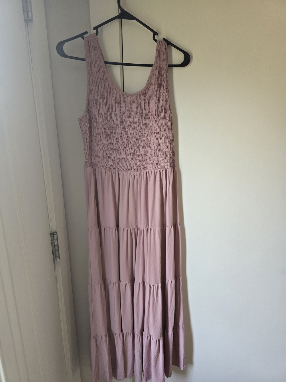 Smocked Tiered Maxi Dress - Blush Pink
